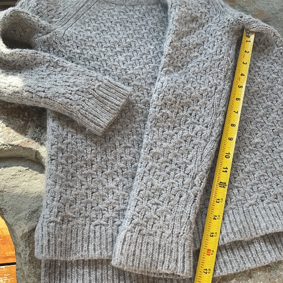 size S Banana Republic Aran style cable knit grey merino/alpaca/acrylic - Picture 11 of 11